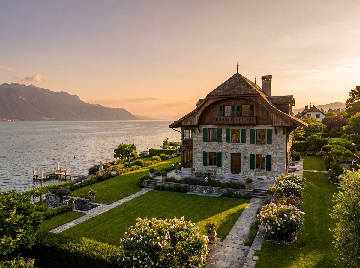 Transmission et art de vivre, propriété au bord du lac